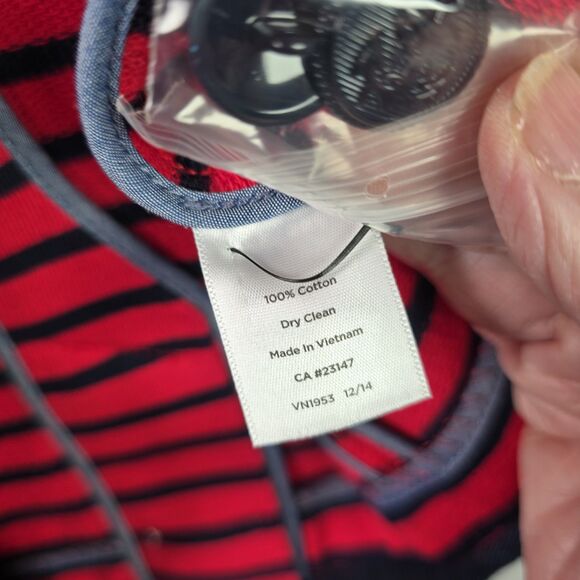 Talbots Blazer Jacket SP Red Blue Striped Cotton Knit Patriotic Nautical NWT - Picture 14 of 16